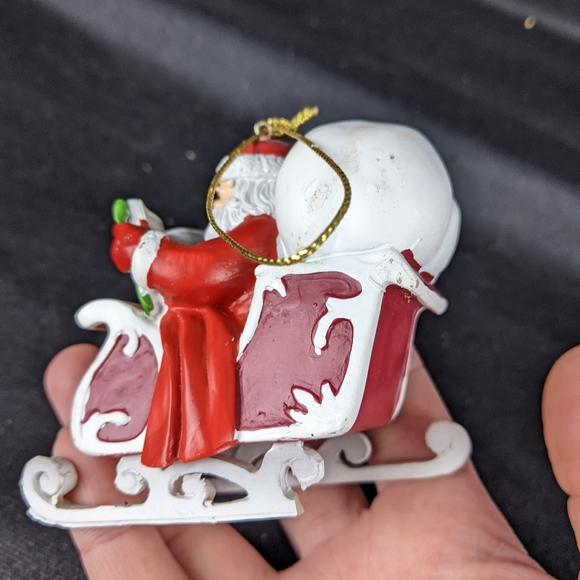 Bas Bleu Santa sleigh 50 shades of red ornament as is - Picture 7 of 8